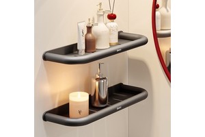 High-appearance Bathroom Storage Rack, No-drill Wall-mounted Shelf For Washbasin And Vanity