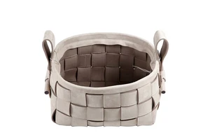 Large Capacity Leather Woven Storage Basket Home Laundry Storage Basket Woven Baskets for Storage