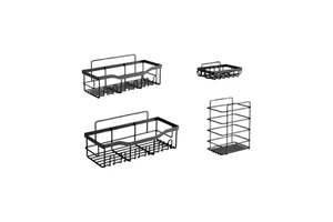 Punch-free Bathroom Storage Rack Set Bathroom Iron Wall-mounted Storage Rack for Washing and Storage