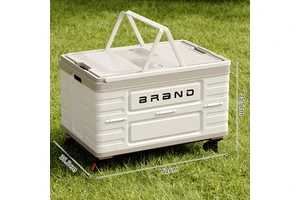 Heavy Duty Outdoor Folding Box Clamshell Buckle Lid Removable Easy Clean PP Material Collapsible Storage Shoes Trolley Beach
