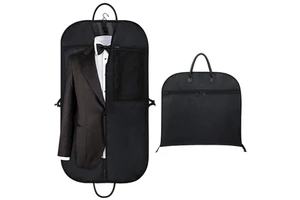 Luxury EVA/PE Duffle Suit Cover Custom Logo Foldable Zipper Clothing Dress Hanging Garment Storage Bags Tote Style for Travel