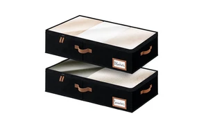 2 Pack Closet Organizer for Clothes Blankets Under Bed Storage Containers with Zippers Storage Works Underbed Storage Bins