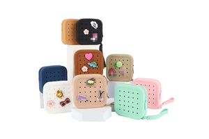 U-touch Durable Factory Fashion Custom Leather Coin Purse Pouch Cute Simple Mini Makeup Bag Zipper Closure Lipstick Storage