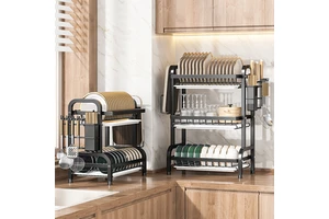 Kitchen Storage Rack Dishes Bowls And Plates Storage Rack Countertop Drainage Rack Multifunctional Storage Cabinet