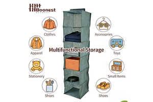 Custom Hanging Storage Bag Foldable Space Saving Clothes Hat Shoe Organizer for Collapsible Wardrobe Sundries Organizer