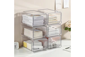 Large Capacity Clear Multifunction Stackable Bathroom Makeup Counter Storage Organizer Drawers