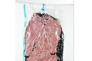 Dingtai 4PACK Space Saver Plastic Vacuum Bag Compressed Storage Hanging Bag for Clothing Clothes Closet Organizer Storage
