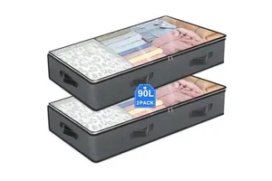 Underbed Storage 90L Collapsible Closet Containers Organizers and Under Bed Storage Bins,underbed Storage Bags