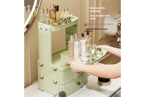 Multifunctional Large-capacity Plastic PP Aluminum Household Drawer Cosmetic Storage Box Desktop Multi-layer Cosmetic Case