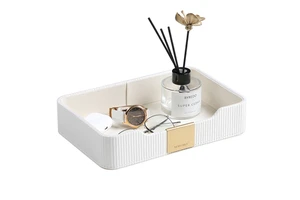 High Quality PU Leather Storage Tray For Home Office Decor Valet Tray Storage Organizer Key Jewelry Watch Storage Box
