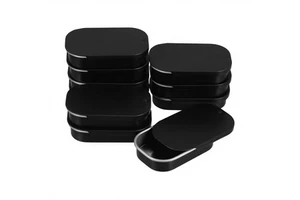 Premium Rectangle Matte Tinplate Mini Slide Top Storage Container Empty for Blush Cosmetic