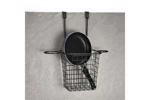 Modern Eco-Friendly Household Grid Kitchen Storage Racks Bottle Jar Organizer Hotel Use Wall-Mounted Punch-Free Hanging Baskets