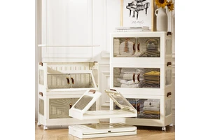 Closet Organizers And Storage With Lids And Doors Dorm Room Essentials Collapsible Stackable Storage Bins
