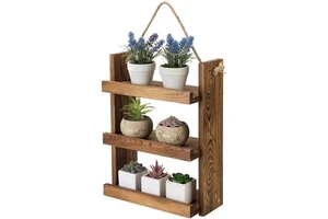 Old Chic 3-Layer Wall Mounted Storage Rack Rural Wind Style for Bathroom or Home Storage