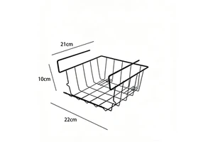 Versatile Iron Cabinet Partition Hanging Rack No-Drill Under Shelf Storage Organizer for Office Kitchen Bathroom Supplies storage rack