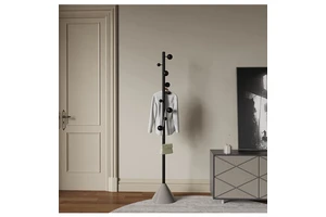 Luxury Floor-Standing Metal Frame Coat Rack with Scarf Bag Hat Storage Hanger for Living Room Bedroom Clothes Storage