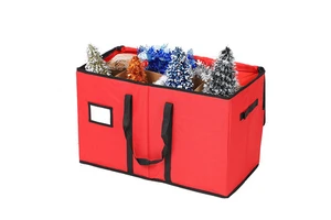 New Reusable Large Christmas Ornament Storage Box with Dual Zipper Closure Box Contributes Slots Christmas Supplies Storage Bag