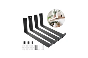 Cast Iron Wall Mounted Storage Rack with Double Tier Floating Shelves for Living Room and Garage-Space-Saving Home Storage