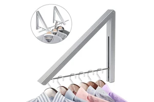 Clothes Drying Rack Wall Mounted Folding Aluminum Storage Organizer Outdoor Clothes Rack Hanger