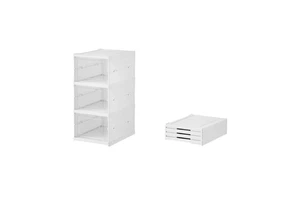 Modern Design Foldable Cardboard Shoe Box Rectangle Shape Injection Molding PP Plastic Space-Saving Sneaker Organizer