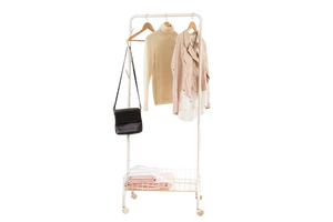 Movable Clothes Storage Rack Garment Rack Multifunctional Tree Coat Basket Coat Stands Clothing Rack With Wheels