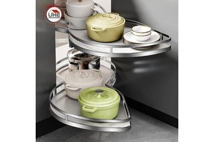 Kitchen Cabinet Blind Corner Pull Out Organizer 2 Tiers Swing Tray Soft Close Revolving Basket Drawer Accessories