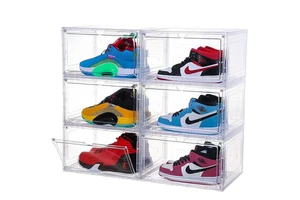 Foldable Plastic Shoe Box Storage Injection-Molded PP Rectangle Storage Box Cleanable and Space-Saving Design
