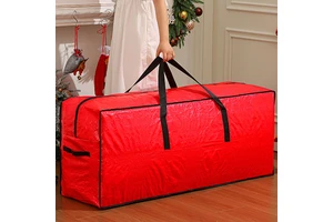 Christmas Tree Storage Bag, PE Woven Large-capacity Christmas Ornament Storage Bag, Christmas Hand-held Storage Bag