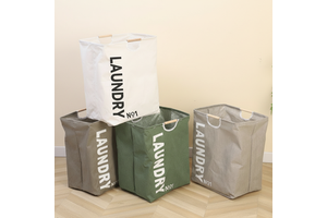 Ready To Ship Canvas Basket Collapsible Laundry Hamper, Foldable Clothes Organizer, Folding Canvas Laundry Basket