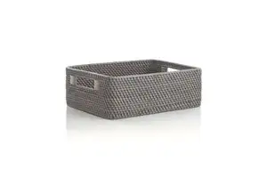 Wholesale Grey Rattan Storage Baskets Multiple Sizes Home Storage Container Handmade in Vietnam