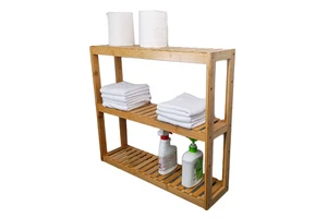 WDF Hot Selling Bathroom Accessories Organizer Etagere De Rangement Bathroom Organizer Bamboo Bathroom Shelves