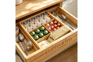 Wooden Handicrafts K Cup Holder For Drawer Countertop Coffee Pod Holder K Cup Pod Storage Tea Bag Organizer Storage Artware