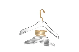 Personalized Luxury Coat Rack Lucite Scarf Closet Hanger Acrylic Hanger With Metal Hooks