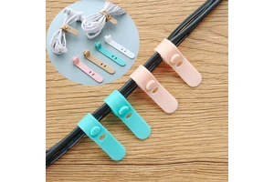 Silicone Cable Ties Self Locking Data Cable Organizer For Earphone Storage And Cord Management 4 Pack