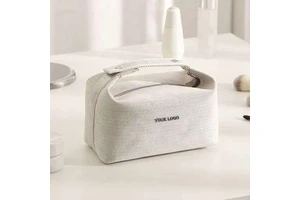 Custom Natural Plain Canvas Cotton Hemp Jute Makeup Cosmetic Bag Wholesale Travel Reusable Durable Cosmetic Bag for Women