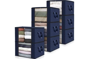 Custom Logo Thick Breathable Fabric Storage Boxes Linen Cotton Clothes Organizer Collapsible Folding Design Home Under-Bed