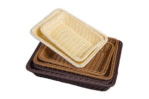 Custom Luxury Hand-woven Home Storage Plastic Wicker Rattan Bread Fruit Clothing Small Storage Rattan Basket