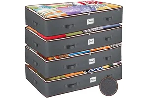 Large Clear Window Under Bed Storage Bag Organizers Closet Systems & Containers for Clothes Blankets & Shoes