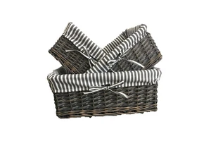Modern Style Woven Willow Basket Storage Organizer Wicker Lining Bins Eco-Friendly Craftsman Style 20-35L for Toy Kitchen