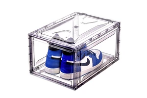 Hot Selling Clear Shoe Boxes with Lid Stackable Closet Organizers Popular 360 Degree Full Clear Sneaker Storage Shoe Box