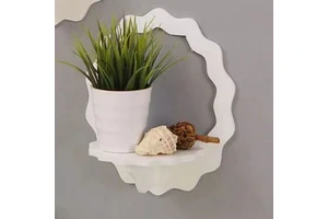 Home Decor Wall Mounted Shelves Storage Rack for Bedroom Living Room PVC Precision Made Circle Square Rhombus