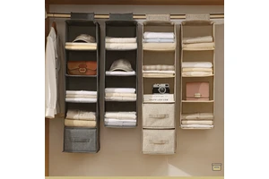 Foldable Wardrobe Hanging Bag Closet Hanging Shelf for Clothing Sweaters Accessories
