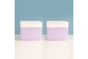 Square Double Wall PP Plastic Jar Flip Top Replaceable Storage Facial Make-Up Remover Frosted Skin Care Container Jar With Lid