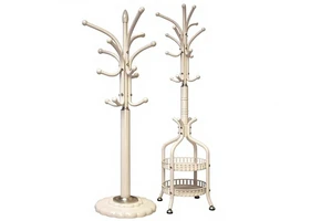 Home Iron Coat Rack with Marble Design Floor-Standing Bedroom Clothes Storage and Hanger Rack