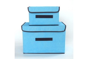 In Stock Cheap Fabric Foldable Storage Box with Handle