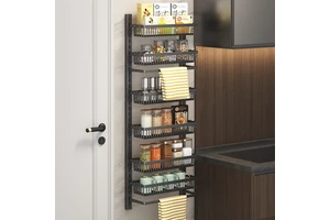 Perforation-free Wall Hanging Storage Shelves, Multi-layer Adjustable Kitchen Cabinets, and Wall Spice Storage Shelves