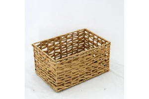 Wicker Storage Baskets-Woven Seagrass Basket for Organizing, Stackable Natural Storage Bins With Handles for Laundry Room