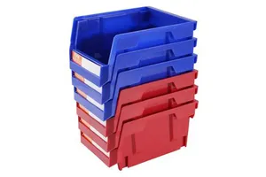 Plastic Storage Bin 5x4x3 Inch Stackable Hanging Organizer Container for Home Garage Workshop Organization