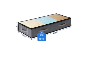 PVC Transparent Cover Storage Boxes Bins Eco-Friendly Non-woven Fabric Under Bed Storage Boxes with Strong Handle