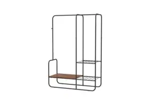 MDF Multi-Functional Garment Rack Durable Carbon Steel Modern Standing Type 3 Tier Heavy Duty Coat Rack Clothes Storage